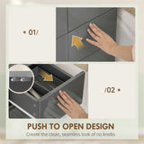 HOMCOM Storage Cabinet, Kitchen Cupboard with 3 Adjustable Shelves, 60L x 35W x 170H cm, High Gloss Grey