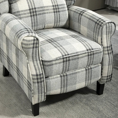 HOMCOM 160 Reclining Armchair, with Footrest - Grey