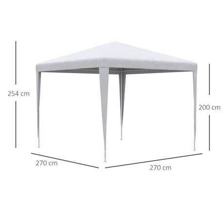 Outsunny 2.7m x 2.7m Garden Gazebo Marquee Party Tent Wedding Canopy Outdoor(White)