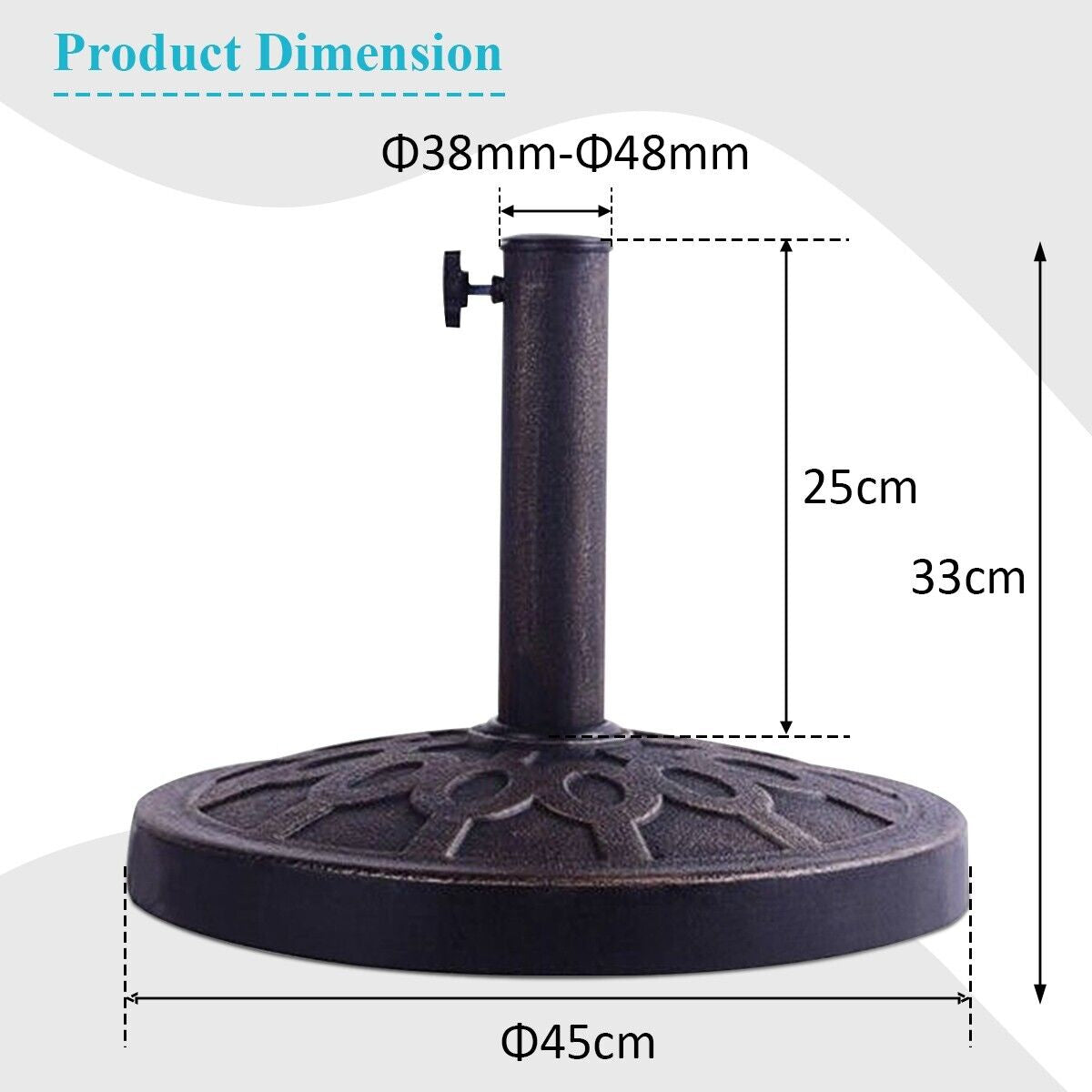 Cast Iron Umbrella Base Stand with Elegant Design for Garden