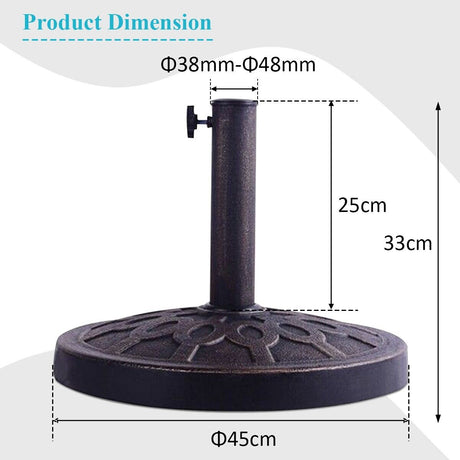 Cast Iron Umbrella Base Stand with Elegant Design for Garden