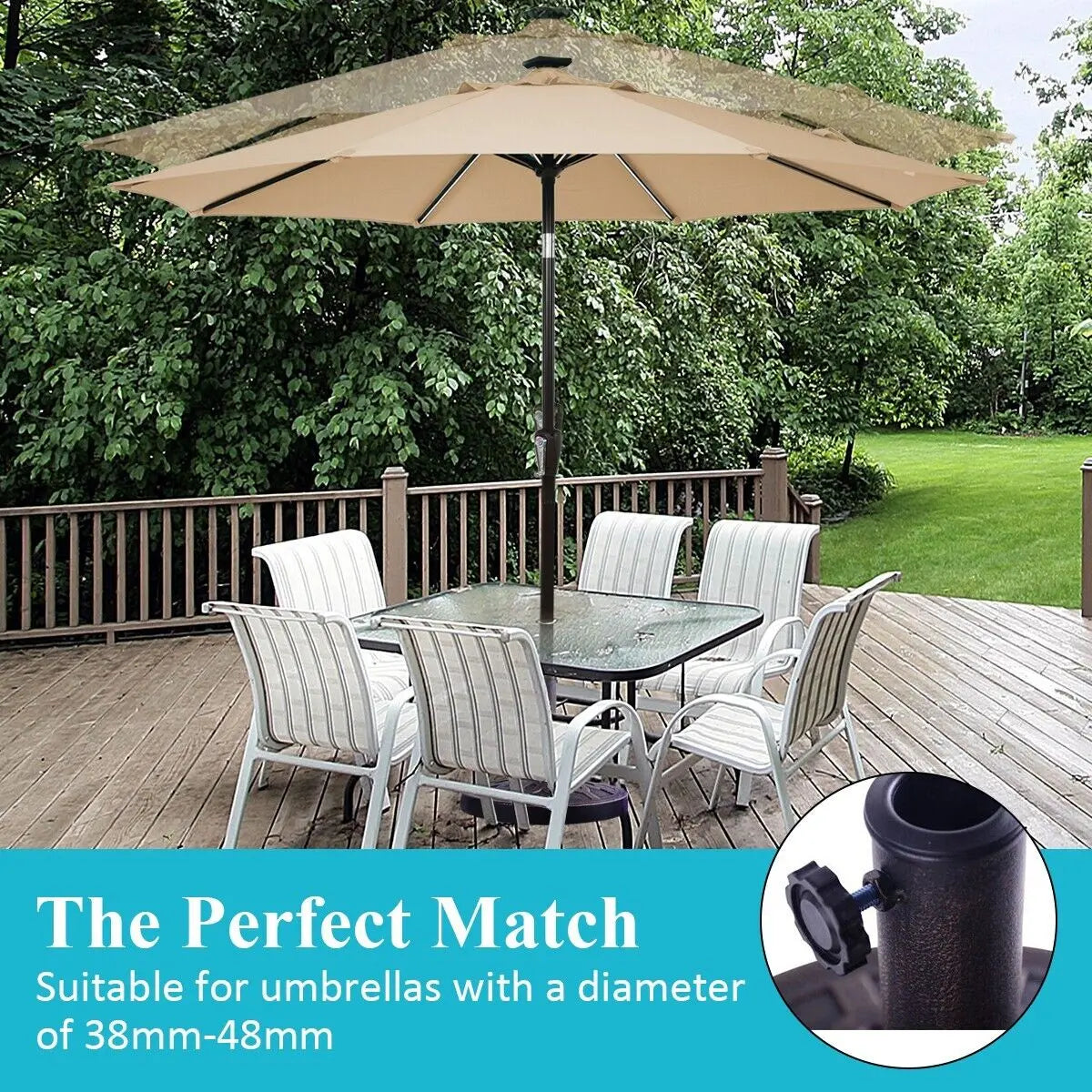 Cast Iron Umbrella Base Stand with Elegant Design for Garden
