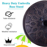 Cast Iron Umbrella Base Stand with Elegant Design for Garden