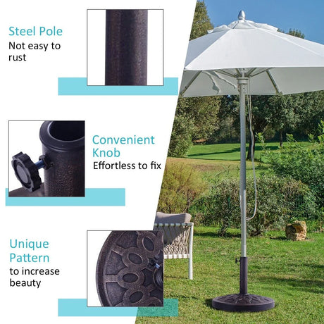 Cast Iron Umbrella Base Stand with Elegant Design for Garden