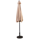9FT Patio Umbrella Patio Market Steel Tilt W/ Crank Outdoor Yard Garden-beige