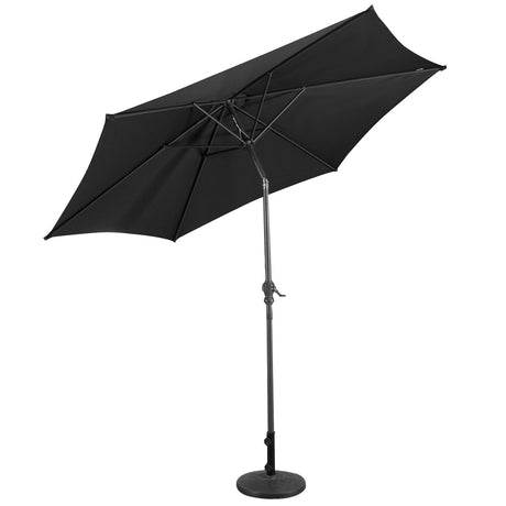 2.7m Garden Parasol with Crank-Black