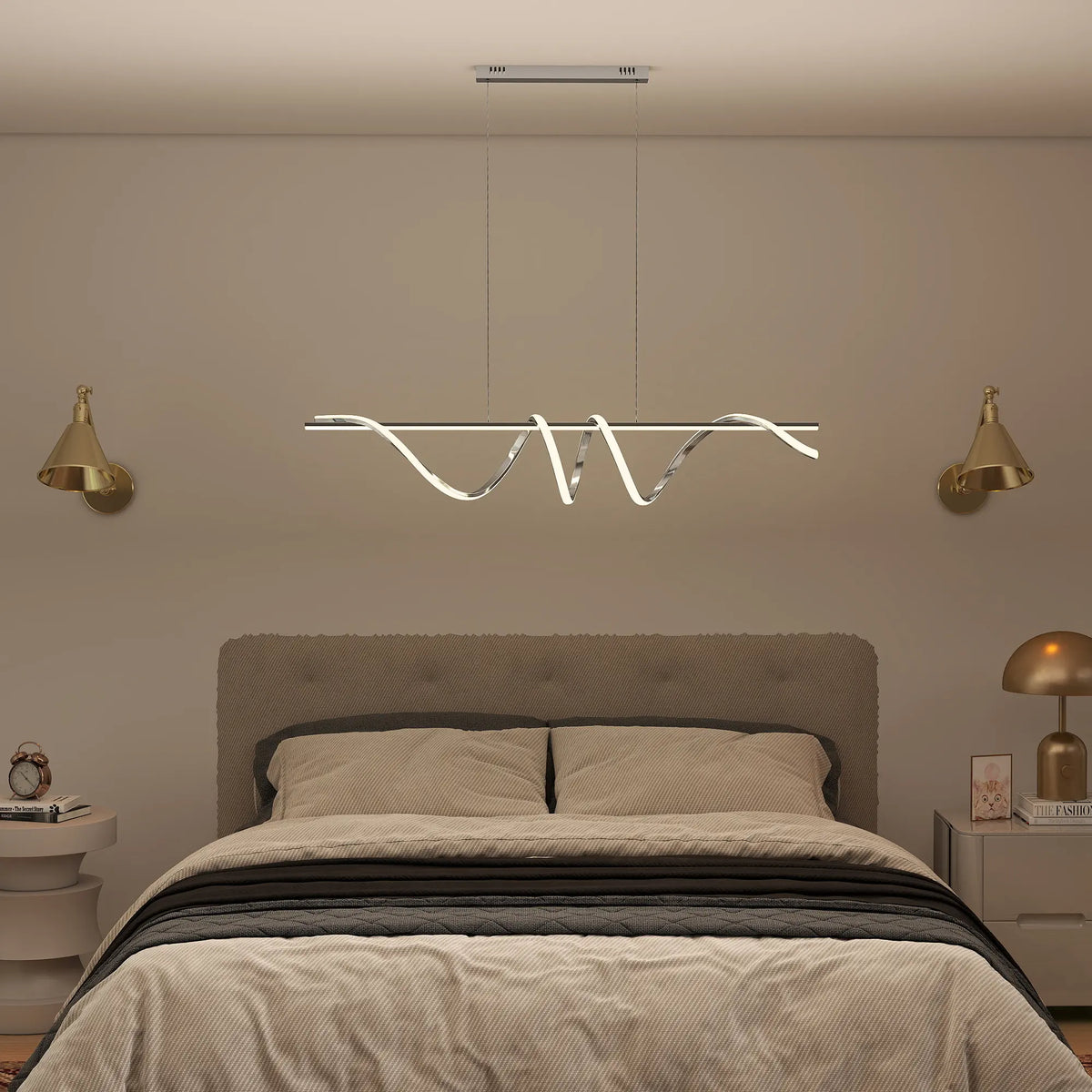 HOMCOM Pendant Light with 3 Colour Temperatures - Silver Tone