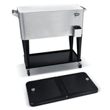 76L Rolling Cooler with Shelf & Bottle Opener for Patio & Pool & Party