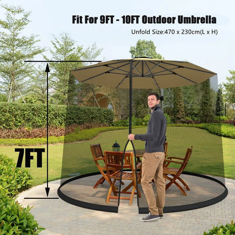 9 -10 Feet Outdoor Umbrella Table Screen Mosquito Bug Insect Net