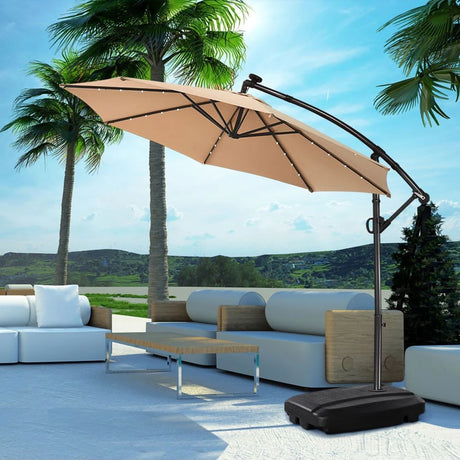 60L Plastic Weighted Fill Water Sand Wheel Patio Umbrella Base