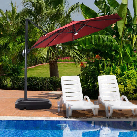 60L Plastic Weighted Fill Water Sand Wheel Patio Umbrella Base
