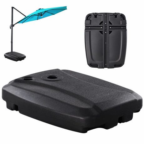 60L Plastic Weighted Fill Water Sand Wheel Patio Umbrella Base