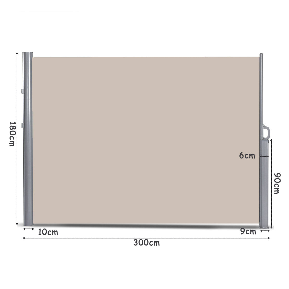 118.5 x 71 Inch Patio Retractable Folding Side Awning Screen