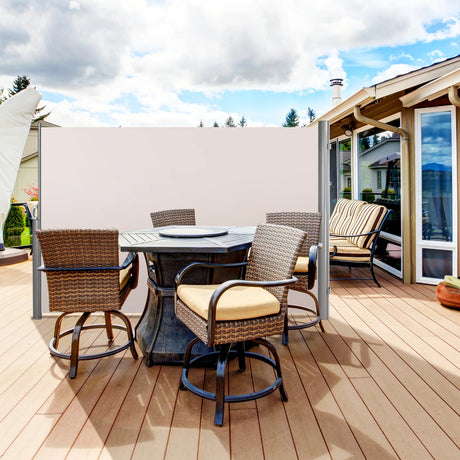 118.5 x 71 Inch Patio Retractable Folding Side Awning Screen