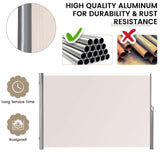 118.5 x 71 Inch Patio Retractable Folding Side Awning Screen