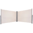 237 x 71 Inch Patio Retractable Double Folding Side Awning Screen Divider