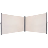 237 x 71 Inch Patio Retractable Double Folding Side Awning Screen Divider