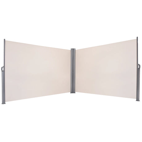 237 x 71 Inch Patio Retractable Double Folding Side Awning Screen Divider
