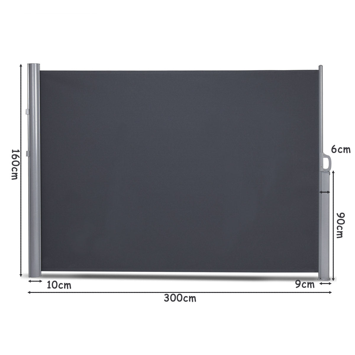 118.5 x 63 Inch Patio Retractable Folding Side Awning Screen Privacy Divider