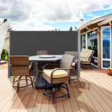 118.5 x 63 Inch Patio Retractable Folding Side Awning Screen Privacy Divider