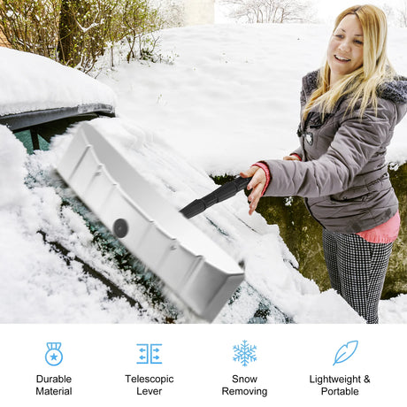 21 Feet Aluminum Large Poly Blade Telescoping Snow Roof Rake