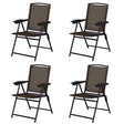 4 Pieces Patio Folding Chairs with Armrest