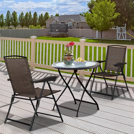 4 Pieces Patio Folding Chairs with Armrest