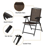4 Pieces Patio Folding Chairs with Armrest