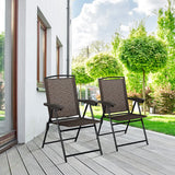 4 Pieces Patio Folding Chairs with Armrest