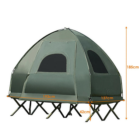 1-Person Tent Cot with Air Mattress and Sleeping Bag-Size 2