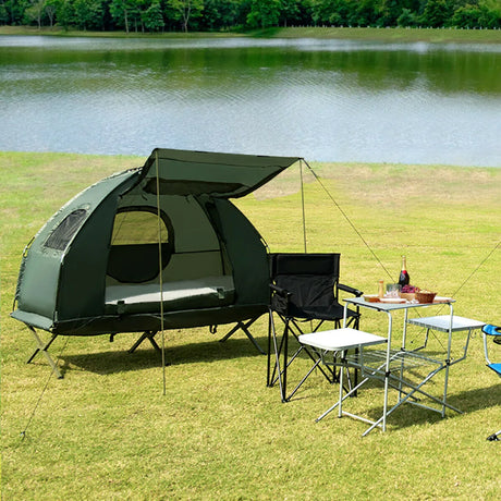 1-Person Tent Cot with Air Mattress and Sleeping Bag-Size 2