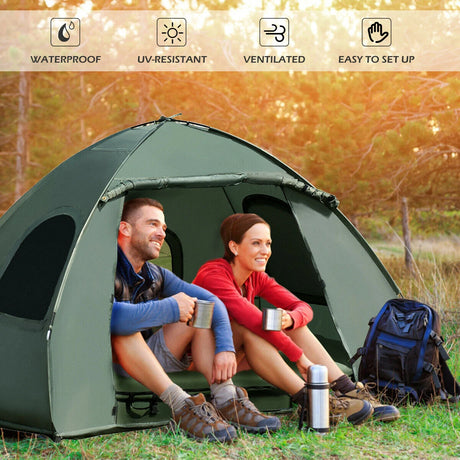 1-Person Tent Cot with Air Mattress and Sleeping Bag-Size 2