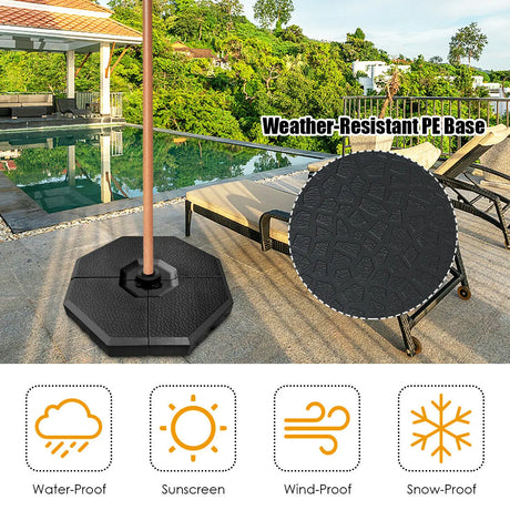 4 Pieces Patio Cantilever Offset Umbrella Weights Base Plate Set