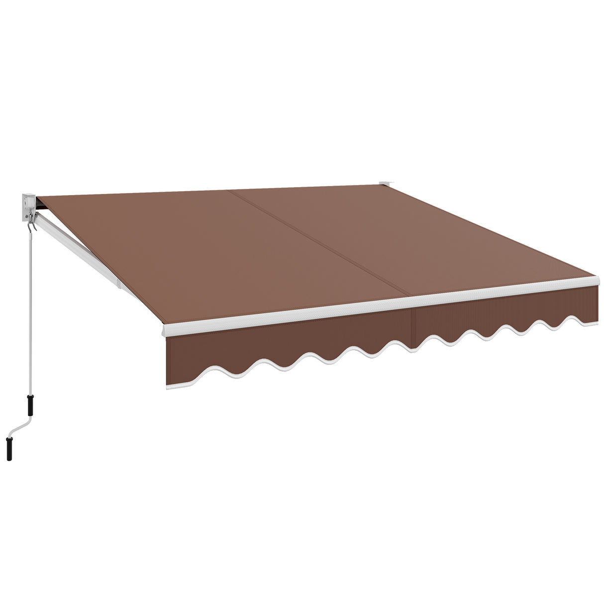 10 x 8.2 Feet Retractable Awning with Easy Opening Manual Crank Handle-Coffee