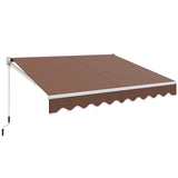 10 x 8.2 Feet Retractable Awning with Easy Opening Manual Crank Handle-Coffee