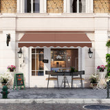 10 x 8.2 Feet Retractable Awning with Easy Opening Manual Crank Handle-Coffee