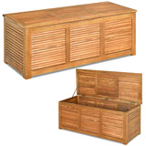 Wood Storage Box with Large Storage Space for Patio & Backyard