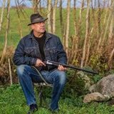 Swivel Hunting Chair Tripod Blind Stool with Detachable Backrest