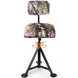 Swivel Hunting Chair Tripod Blind Stool with Detachable Backrest