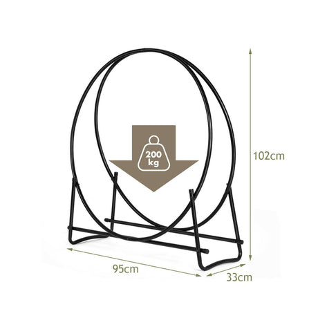 102cm Firewood Rack with  for Indoor & Outdoor Use