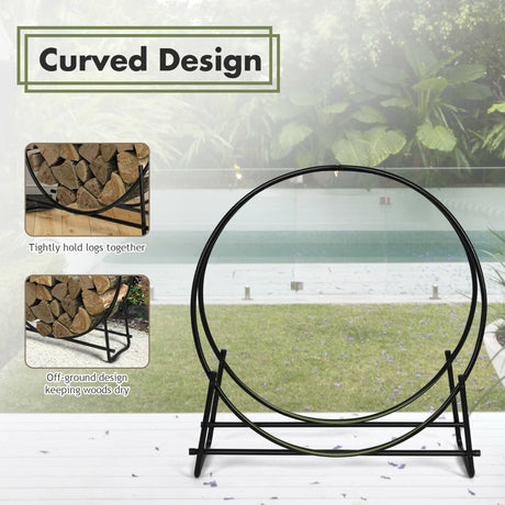 102cm Firewood Rack with  for Indoor & Outdoor Use