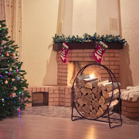 102cm Firewood Rack with  for Indoor & Outdoor Use