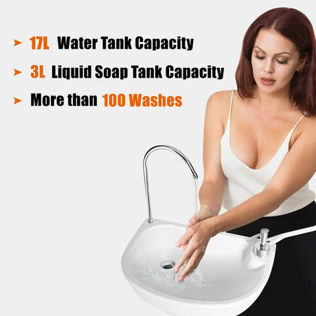 Portable Hand-Wash Basin with Rolling Wheels for Camping & Party