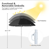 Folding Camping Loveseat  with Removable Umbrella & Cupholder for Picnic