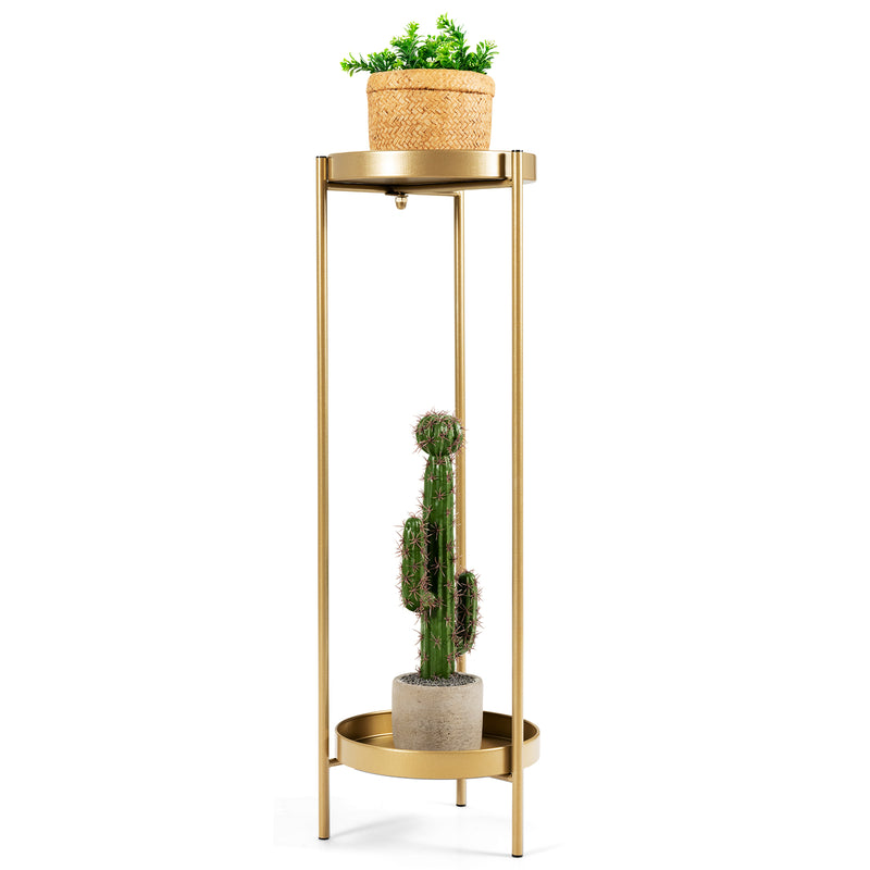 Round metal flowerbed with 2 levels decorative high