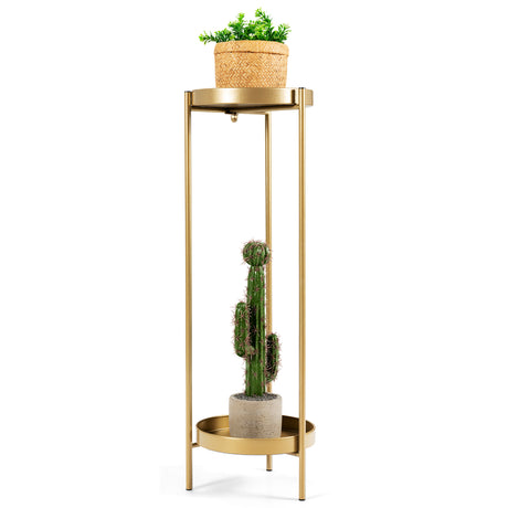 Round metal flowerbed with 2 levels decorative high