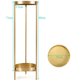 Round metal flowerbed with 2 levels decorative high