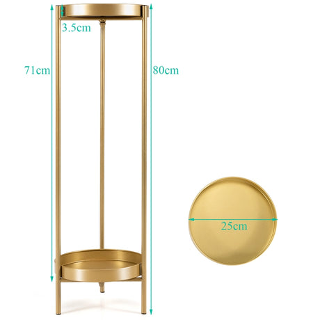 Round metal flowerbed with 2 levels decorative high