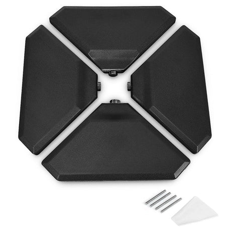 4 Pieces Cantilever Umbrella Base with Concave Handles