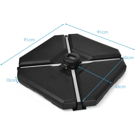 4 Pieces Cantilever Umbrella Base with Concave Handles
